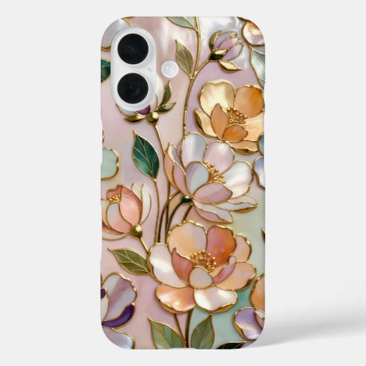 ピーチフラワーステンドグラススマホケース 野の花 Case-Mate iPhoneケース (裏面)