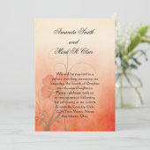 ピーチフラワーピーチテクスチャー結婚背景 招待状 (スタンド正面)