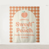 ピーチフルーツピンクオレンジの誕生日パーティーとして甘い タペストリー (正面)