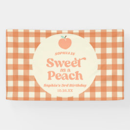ピーチフルーツピンクオレンジの誕生日パーティーとして甘い 横断幕