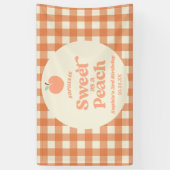 ピーチフルーツピンクオレンジの誕生日パーティーとして甘い 横断幕 (縦)