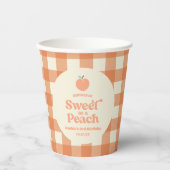 ピーチフルーツピンクオレンジの誕生日パーティーとして甘い 紙コップ (正面)
