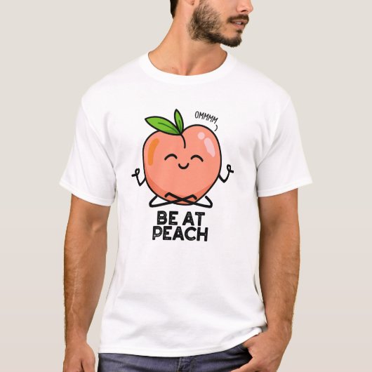 ピーチフルーツプおもしろいンにいる Tシャツ (正面)
