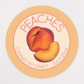 ピーチフルーツホームキャニングピーチ缶詰バイ ラベル (デザイン1)