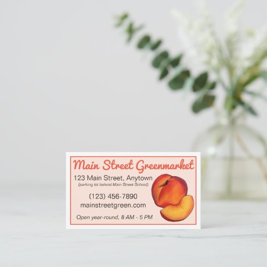 ピーチフルーツホームキャニングピーチ缶詰バイ 名刺 (スタンド正面)