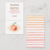 ピーチフルーツ赤ちゃんシャワーおむつラッフル エンクロージャーカード (正面/裏面)