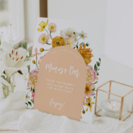 ピーチフローラアーチミモサバーサイン 台座サイン