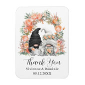 ピーチフローラアーチ格言結婚ズサンキューカード マグネット (縦)