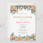 ピーチフローラウォーターカラーブライダルシャワーブランチ 招待状 (正面)