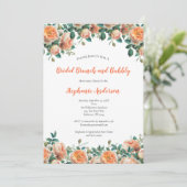 ピーチフローラウォーターカラーブライダルシャワーブランチ 招待状 (スタンド正面)