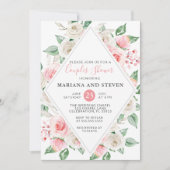 ピーチフローラカップルウェディングシャワー 招待状 (正面)