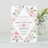 ピーチフローラカップルウェディングシャワー 招待状 (スタンド正面)