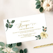 ピーチフローラカボチャブライダルシャワーレシピリクエスト エンクロージャーカード