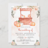 ピーチフローラカボチャ市場QRコード結婚ズ 招待状 (正面)