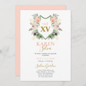 ピーチフローラクレストキンセアニェラ招待状 招待状 (正面/裏面)