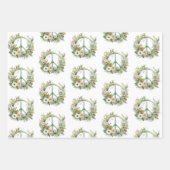 ピーチフローラグリーンドリームキャッチャー誕生日 ラッピングペーパーシート (正面2)