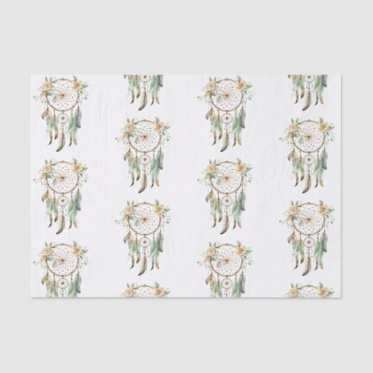 ピーチフローラグリーンドリームキャッチャー誕生日 薄葉紙 (正面)