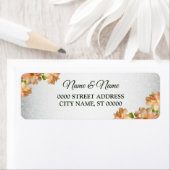 ピーチフローラシルバー結婚グリッター差出人住所 ラベル (インサイチュ)