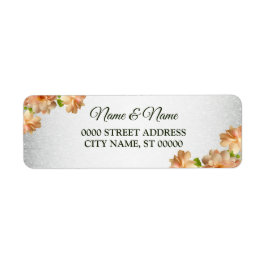 ピーチフローラシルバー結婚グリッター差出人住所 ラベル