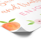 ピーチフローラスウィートトリート誕生日サイン ポスター (角)