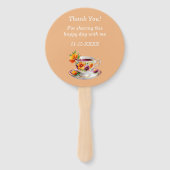 ピーチフローラティーパーティーブライダルシャワーハンドファン ハンドファン (裏面)