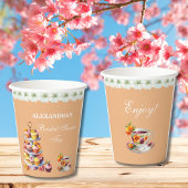 ピーチフローラティーパーティーブライダルシャワー紙 紙コップ