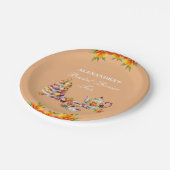 ピーチフローラティーパーティーブライダルシャワー ペーパープレート (アングル)