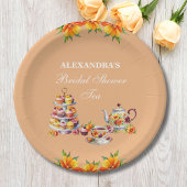 ピーチフローラティーパーティーブライダルシャワー ペーパープレート