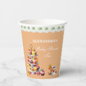 ピーチフローラティーパーティーベビーシャワー 紙コップ (正面)