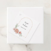 ピーチフローラトレンディーアーチグリーンモダンリー結婚ズ フェイバータグ (インサイチュ)