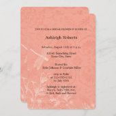 ピーチフローラトンフライブライダルシャワー 招待状 (正面/裏面)