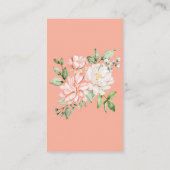 ピーチフローラニュートラル赤ちゃんシャワーブックベビー エンクロージャーカード (裏面)