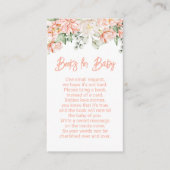 ピーチフローラニュートラル赤ちゃんシャワーブックベビー エンクロージャーカード (正面)