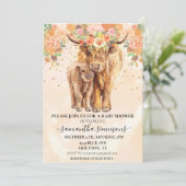 ピーチフローラハイランドカウカーフベビーシャワー 招待状 (スタンド正面)
