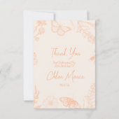 ピーチフローラバタフライ誕生日 サンキューカード (裏面)