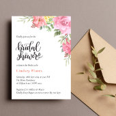 ピーチフローラバラグリーンリーブライダルシャワー 招待状