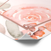 ピーチフローラバラ金ゴールド歓迎ブライダルシャワー ポスター (角)