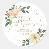 ピーチフローラパンプキン秋ブライダルシャワーの恩恵 ラウンドシール (正面)