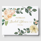 ピーチフローラパンプキン秋ブライダルシャワーゲストブック ゲストブック (正面)