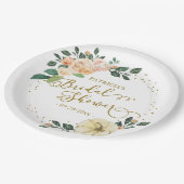 ピーチフローラパンプキン秋ブライダルシャワー ペーパープレート (アングル)