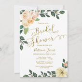 ピーチフローラパンプキン秋ブライダルシャワー 招待状 (正面)