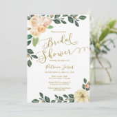 ピーチフローラパンプキン秋ブライダルシャワー 招待状 (スタンド正面)