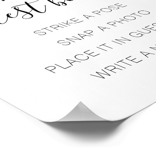 ピーチフローラフォトゲスト結婚ブックズサイン ポスター (角)