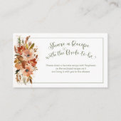 ピーチフローラブライダルシャワーセージレシピ要求 エンクロージャーカード (正面)