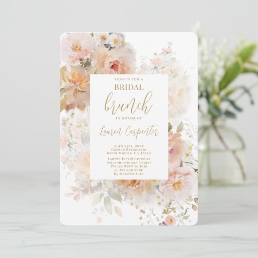 ピーチフローラブライダルシャワーブランチ 招待状 (スタンド正面)