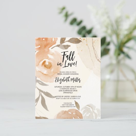 ピーチフローラブライダルシャワー予算招待状 (スタンド正面)