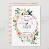 ピーチフローラブライダルシャワー招待 招待状 (正面/裏面)