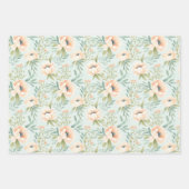 ピーチフローラプレイドラッピング紙 ラッピングペーパーシート (正面)