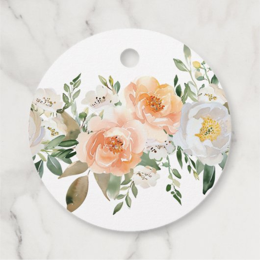 ピーチフローラベビーイン開花ガールベビーシャワー フェイバータグ (裏面)