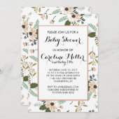 ピーチフローラベビーシャワー招待状 招待状 (正面/裏面)